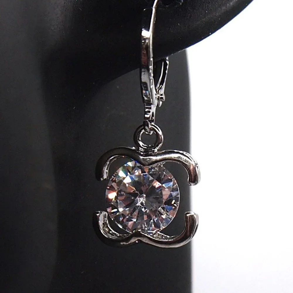 ⭐Bundle Sale⭐ 4Pc. Diamond Earrings and Necklace Set Solid 925 Sterling Silver - Picture 9 of 9